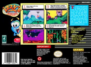 Izzy's Quest for the Olympic Rings (USA) (Beta) box cover back